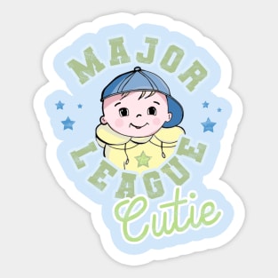 Cute Boy T-Shirt / Design with a Sports Themed Baseball Cap Sticker